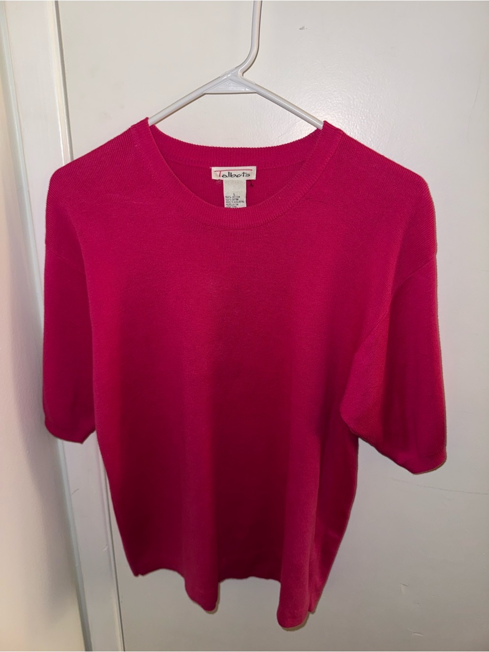 Vintage 90s Talbots Bright Magenta Knit Top